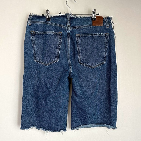 Anine Bing Gavin 1999 Denim Jean‎ Ripped Shorts Cutoff 90s Blue Bermuda Wide Leg - Picture 6 of 15